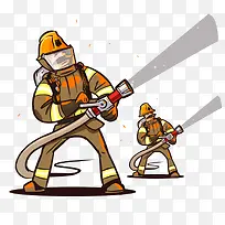 两个男性消防员