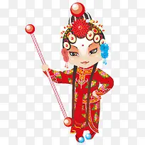 矢量戏曲卡通人物杨排风