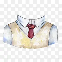 手绘水彩衣服服装西装领带