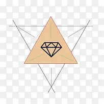 矢量线条宝石钻石三角形
