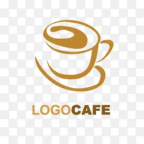咖啡厅logo黄色一杯咖啡