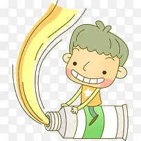 手绘可爱男孩
