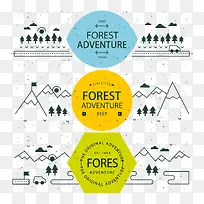 手绘森林探险矢量图