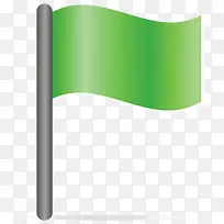 绿色飘曳旗帜素材图