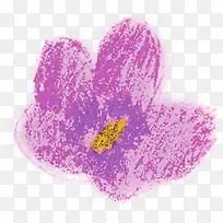 紫色蜡笔漫画小花