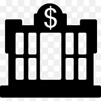美元的中央银行大楼图标