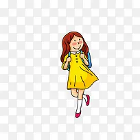 穿黄色衣服的女学生