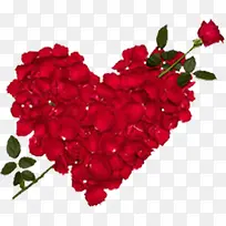 红色鲜花玫瑰爱心造型设计情人节