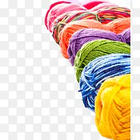 各种颜色的毛线线团特写高清图