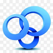 蓝色重叠圆环