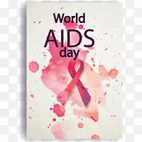 世界艾滋病日的海报，水彩splahes