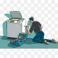 洗衣机维修工人