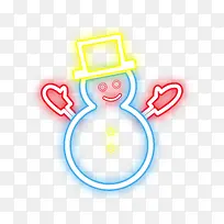 圣诞节冬季霓虹发光雪人