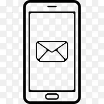 电子邮件信封背面的符号在手机屏幕图标