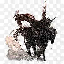 游戏将军骑马背影人物素材
