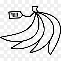 香蕉和条码标签图标