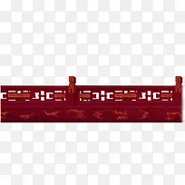 护栏红色中国风素材元素