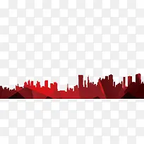 红色城市剪影