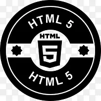 HTML 5复古的圆形徽章图标