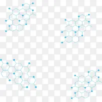 蓝色六边形分子结构图