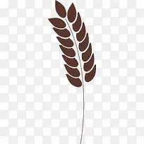 手绘摇曳的小麦麦穗