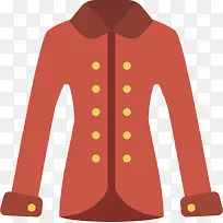 红色长款大衣外套