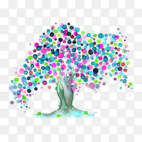 儿童节彩色树装饰图案