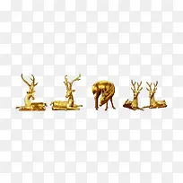 欧式雕塑金鹿