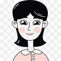 黑发妇女头像