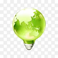 绿色地球电灯泡