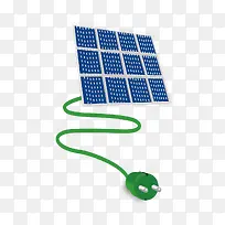 太阳能电池发电卡通图