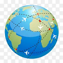 地球上的航空路线图