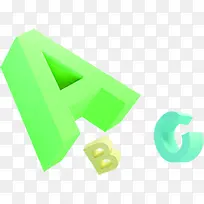 abc绿色立体海报字