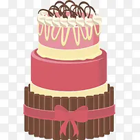 粉色蝴蝶结巧克力蛋糕