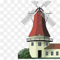 荷兰风车建筑物