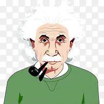 卡通抽烟的男人