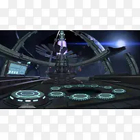 宇宙飞船银河科技感室内场景