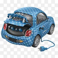 可爱蓝色电池车