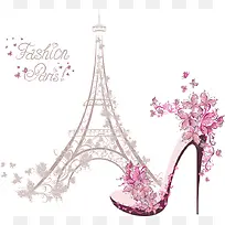 浪漫巴黎铁塔高跟鞋唯美系列