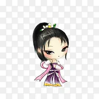 手绘q版舞天姬与颜如玉