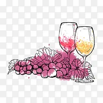 葡萄酒插画