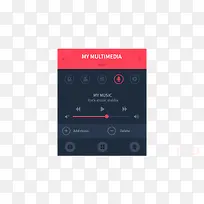 扁平化音乐播放器UI界面PSD文件