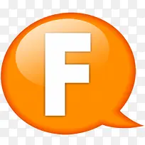 橙色气泡字母f图标
