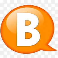 橙色气泡字母b图标
