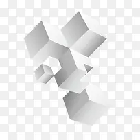 矢量白色立体方体正方块