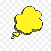 黄色云朵思想卡通