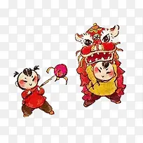 小孩舞狮