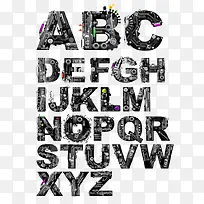科技齿轮字母艺术字