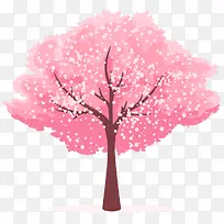 卡通手绘樱花树