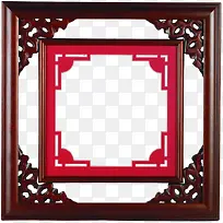 创意中国风红木框元素